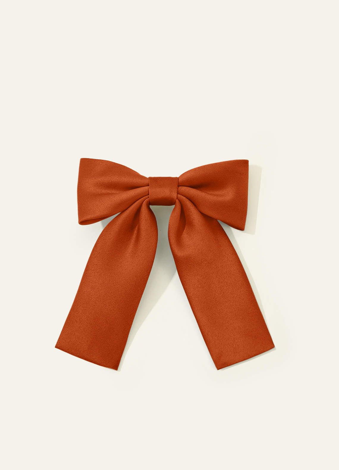 Girls Matte Satin Bow Hair Clip — Burnt Orange — 图 262/332