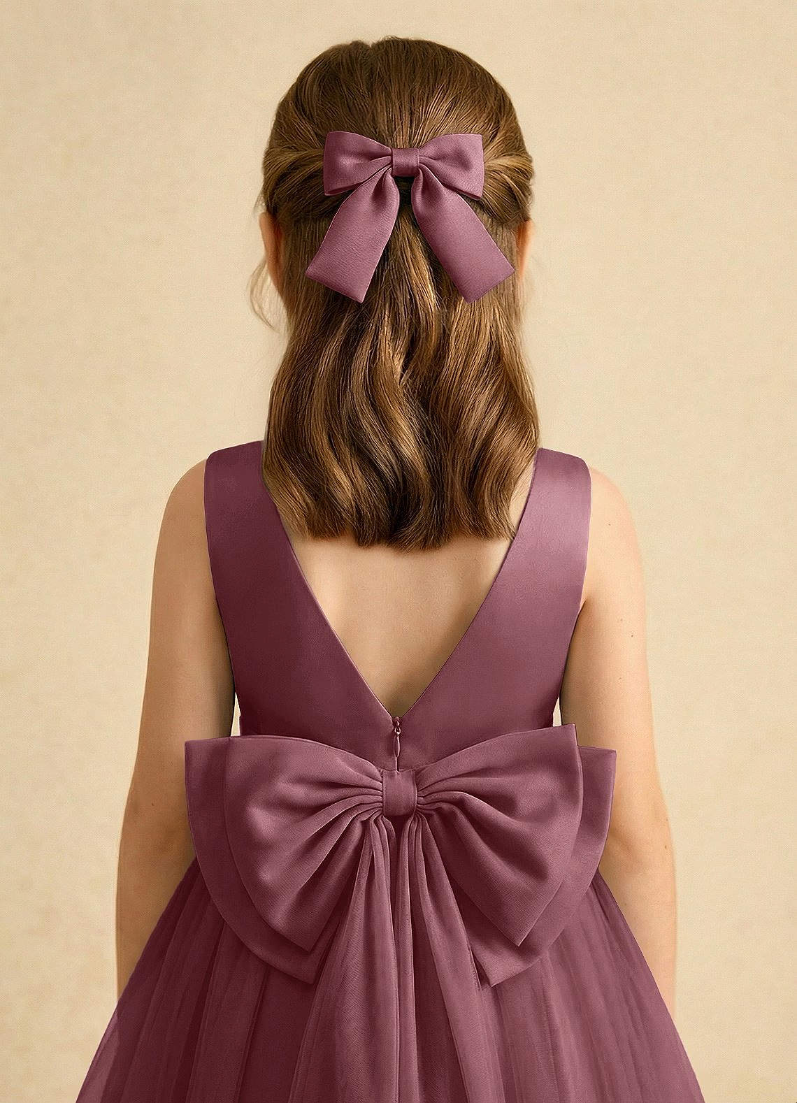 Girls Matte Satin Bow Hair Clip — Amethyst — 图 197/332