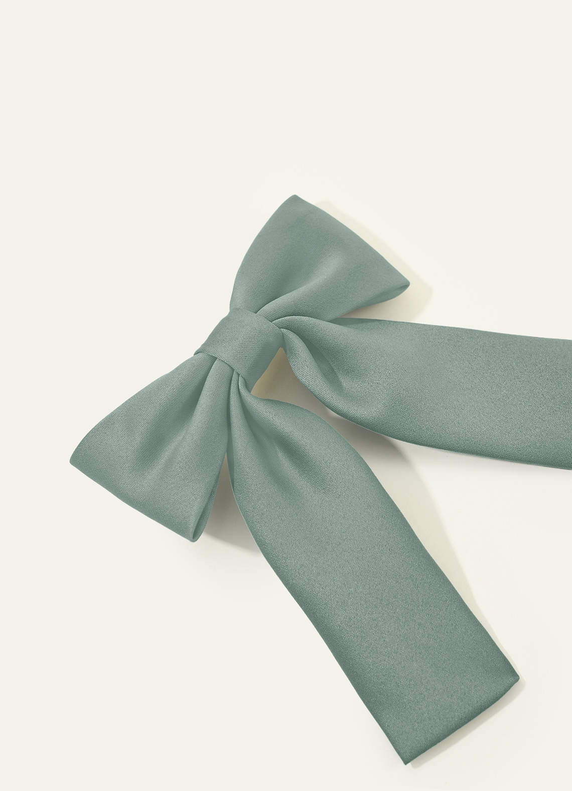 Girls Matte Satin Bow Hair Clip — Silver Sage — 图 17/332