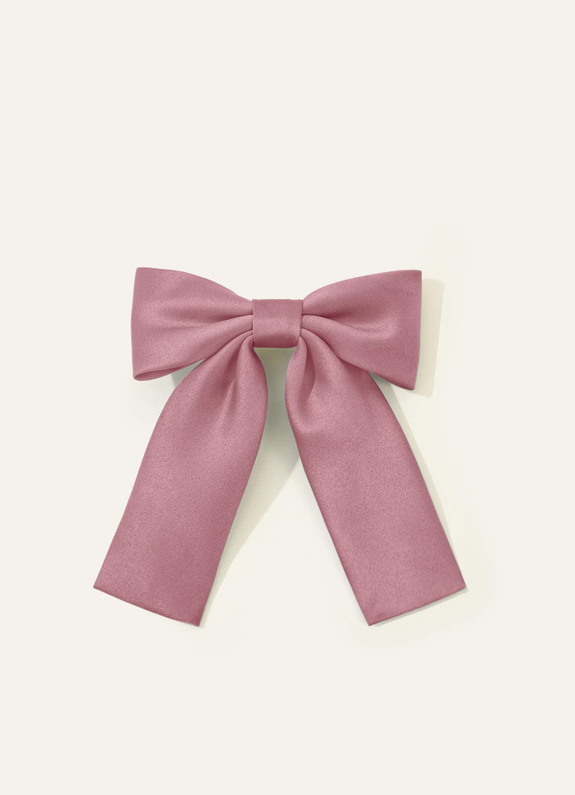 Girls Matte Satin Bow Hair Clip — Vintage Mauve — 图 189/332