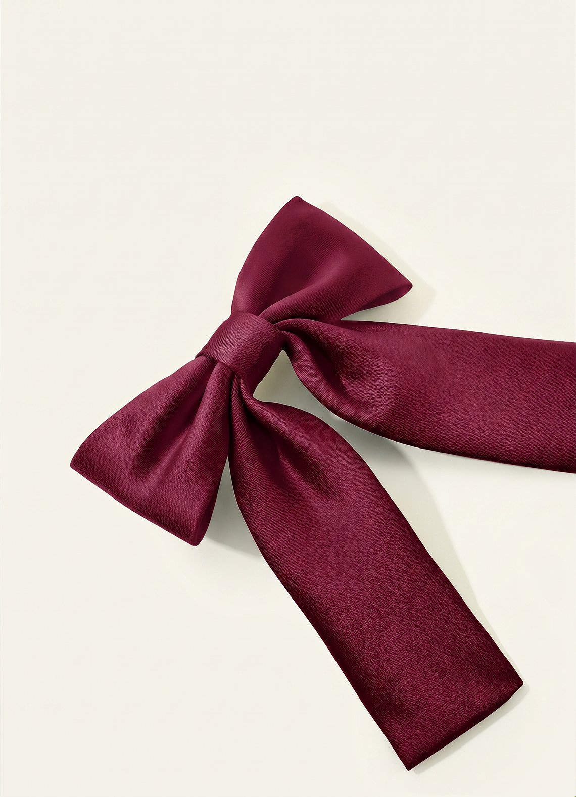 Girls Matte Satin Bow Hair Clip — Burgundy — 图 242/332