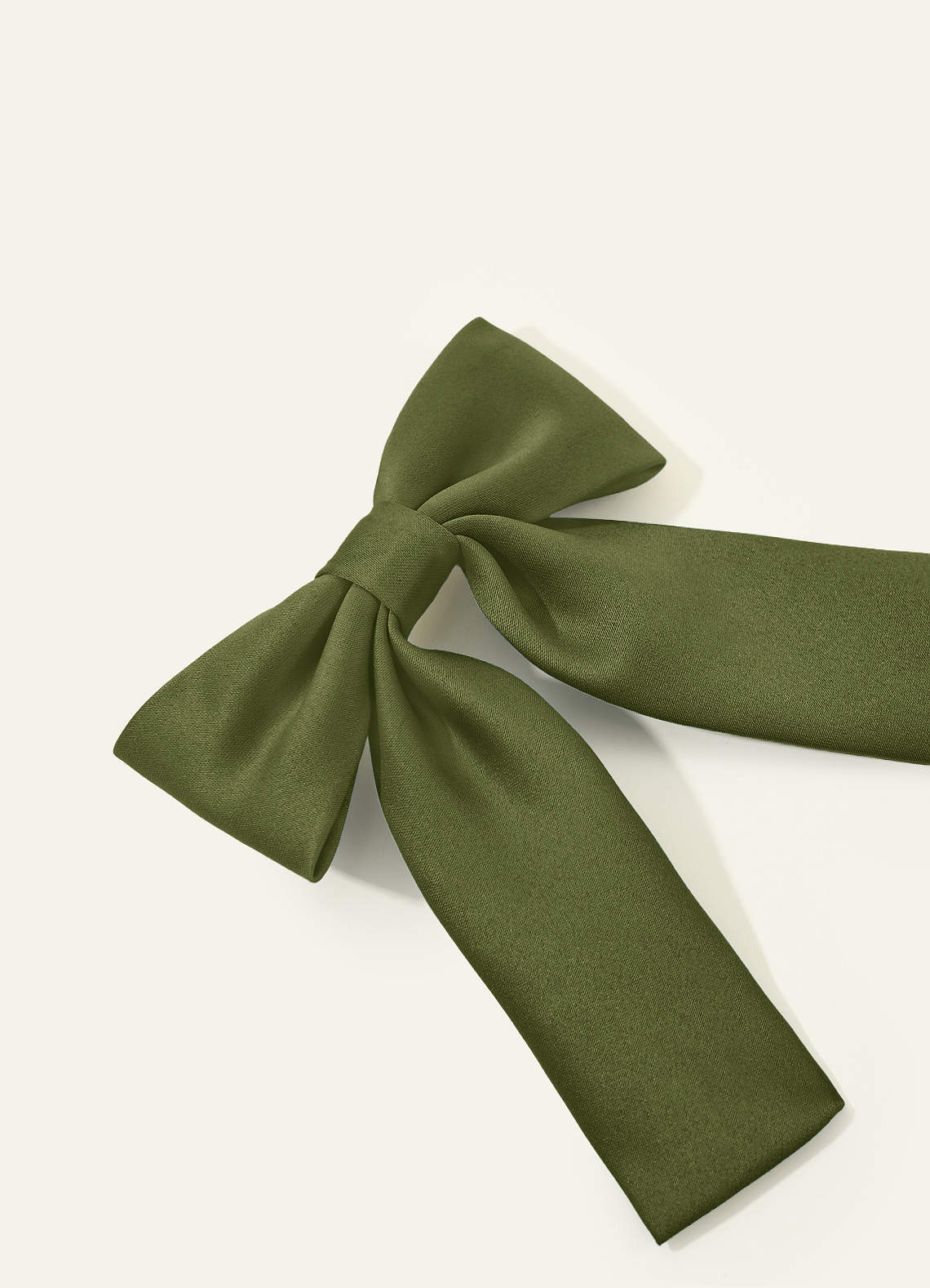 Girls Matte Satin Bow Hair Clip — Olive — 图 42/332