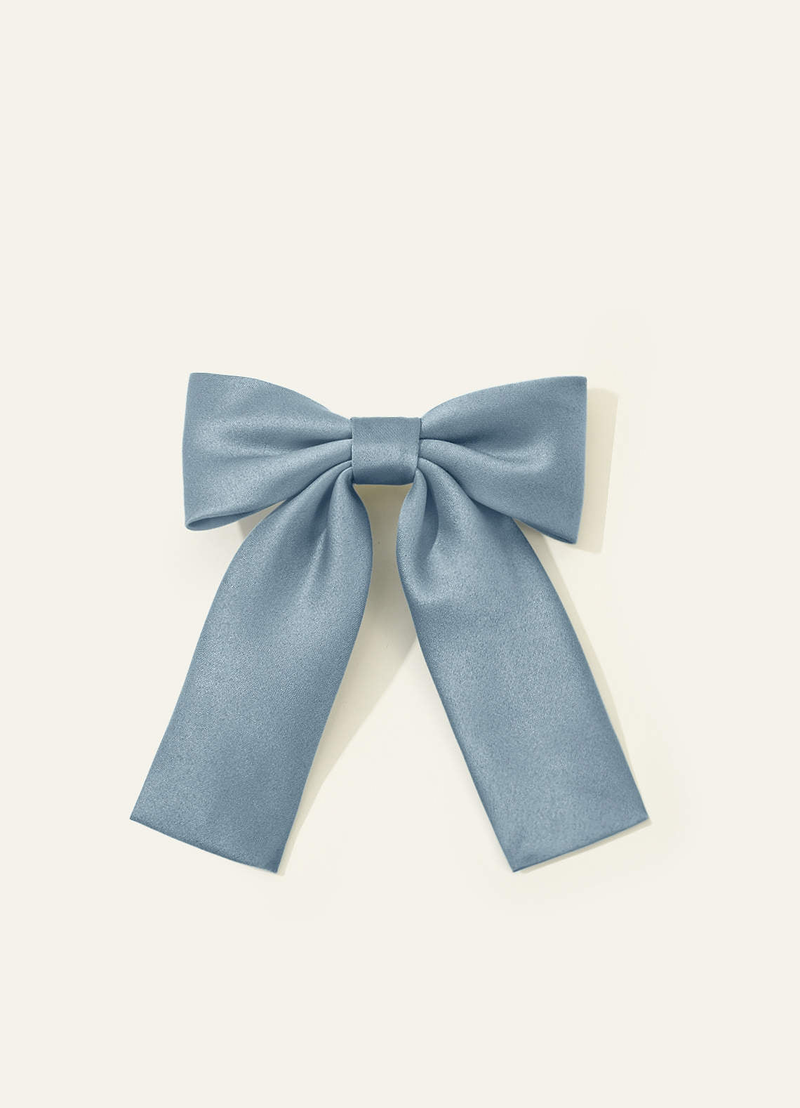 Girls Matte Satin Bow Hair Clip — dusty blue — 图 96/332