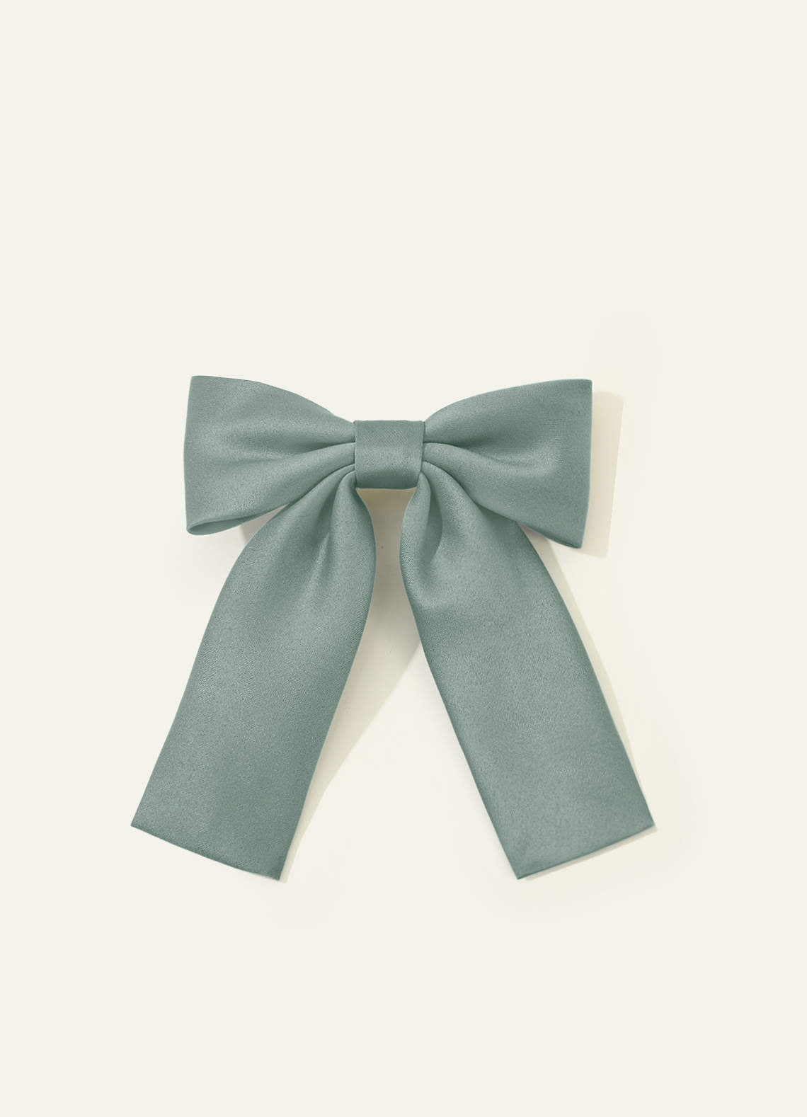 Girls Matte Satin Bow Hair Clip — Silver Sage — 图 15/332