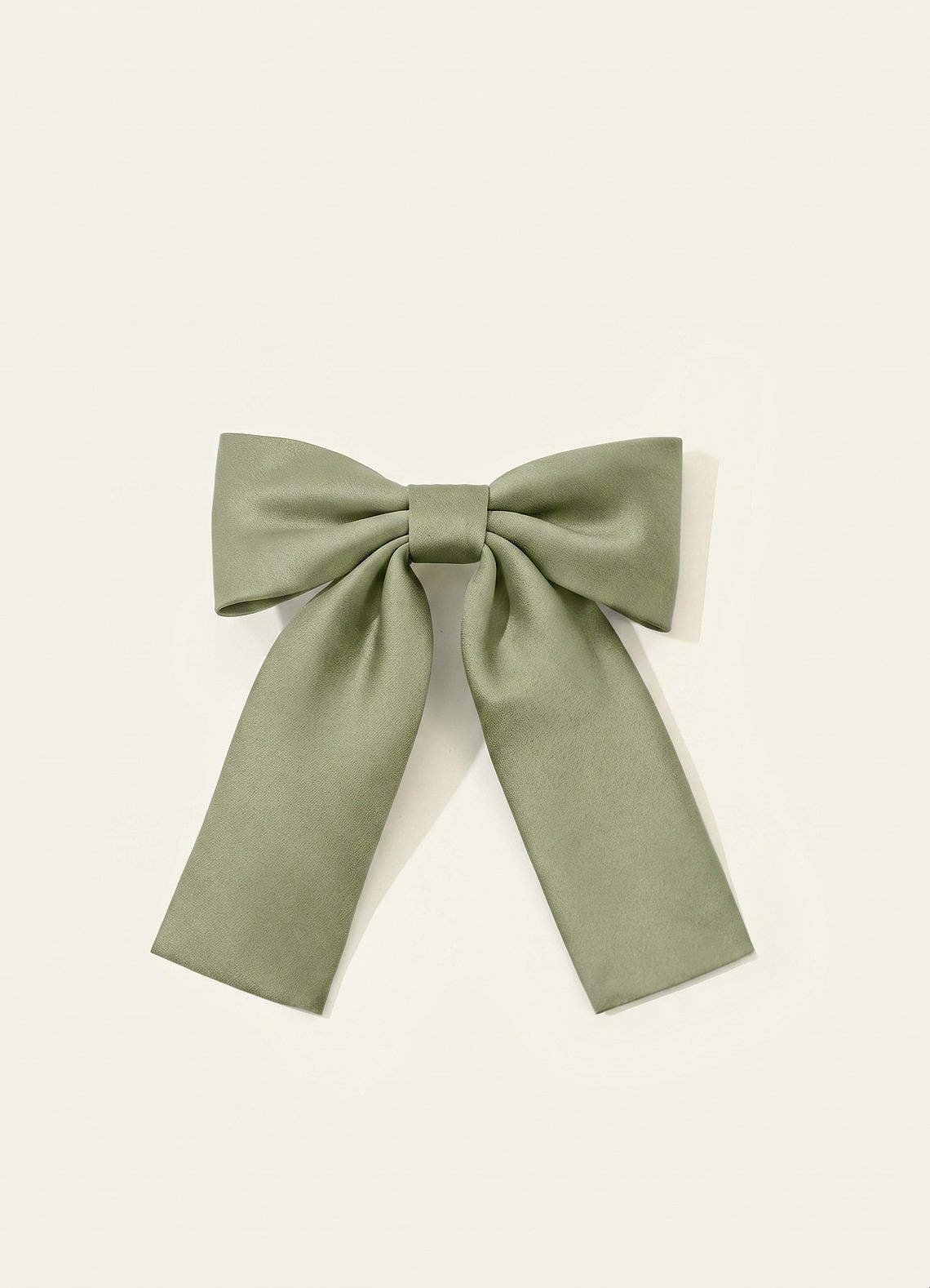 Girls Matte Satin Bow Hair Clip — Pistachio — 图 30/332