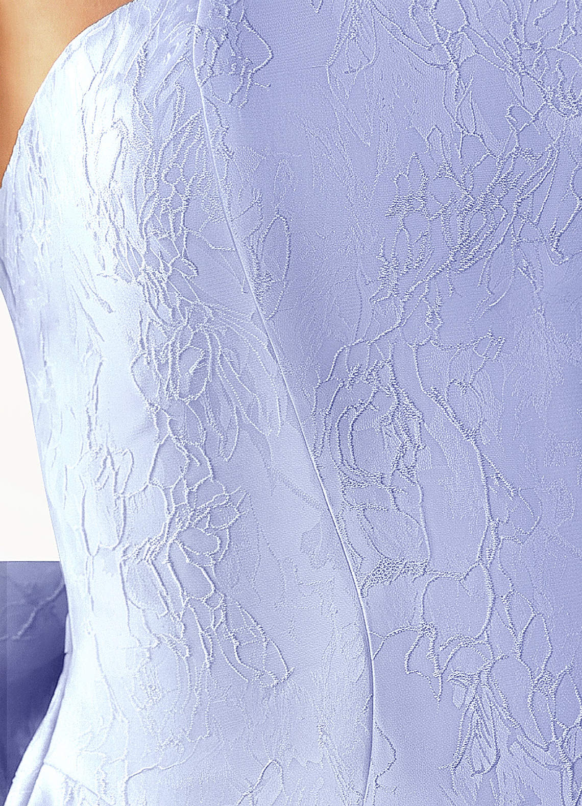 Hadleigh Fit-and-Flare Mini Strapless Jacquard Prom Dress in Periwinkle