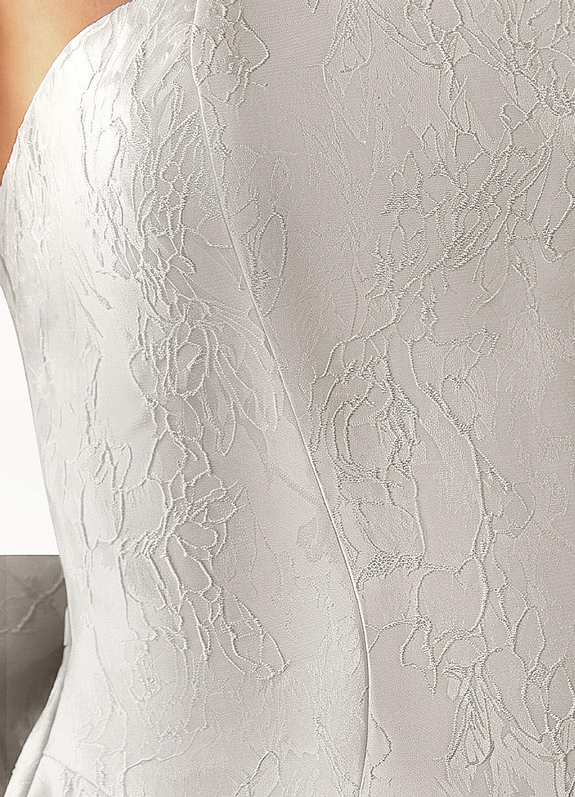 Hadleigh Fit-and-Flare Mini Strapless Jacquard Prom Dress in Light Grayt