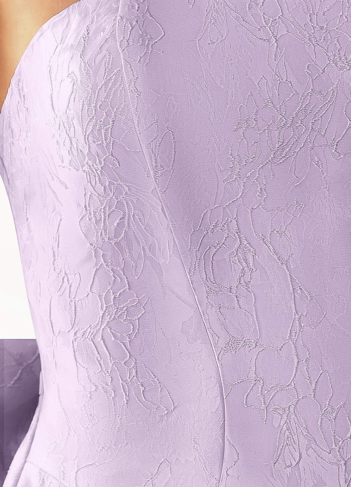 Hadleigh Fit-and-Flare Mini Strapless Jacquard Prom Dress in Light Purple