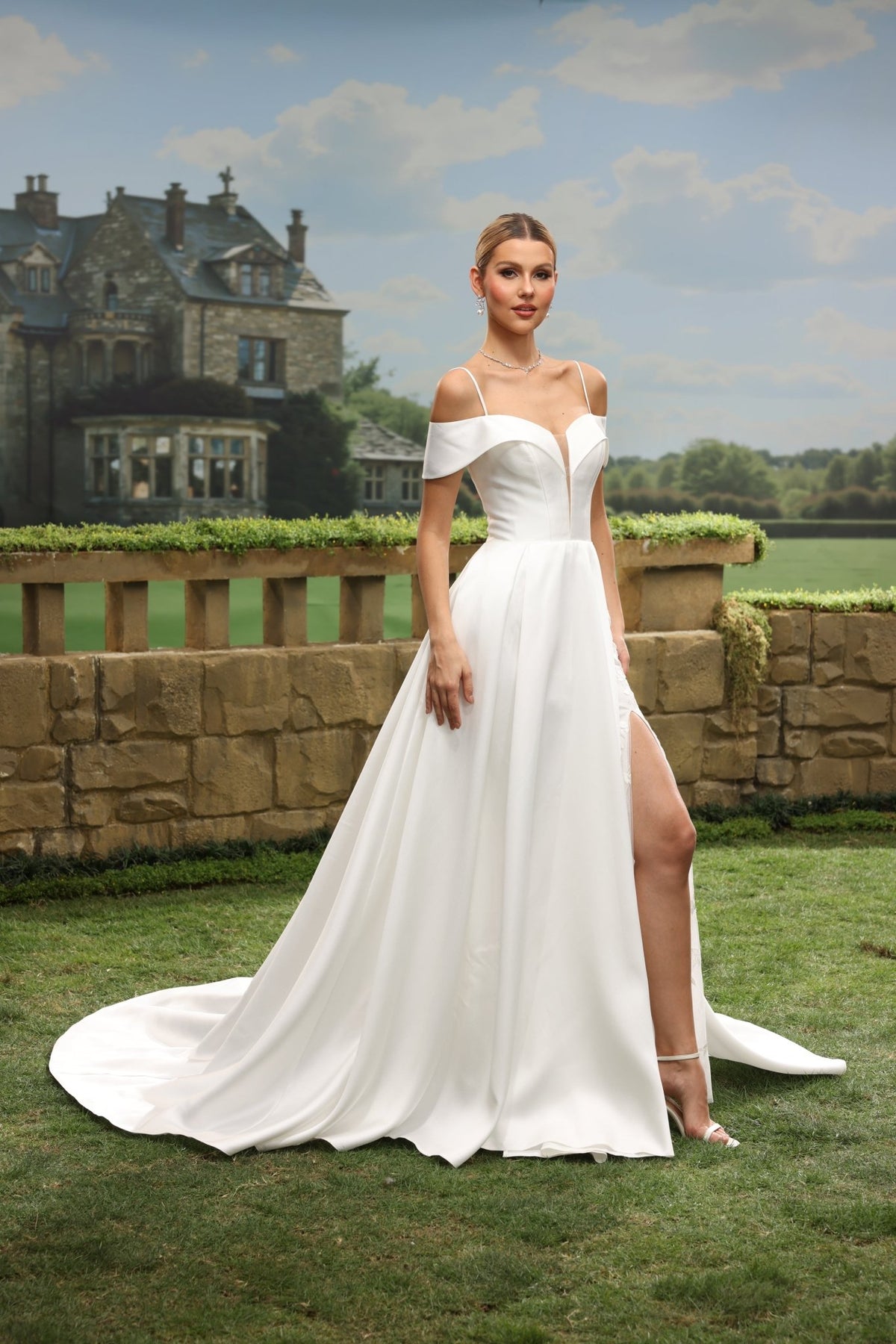 Hana white wedding dress side view 2