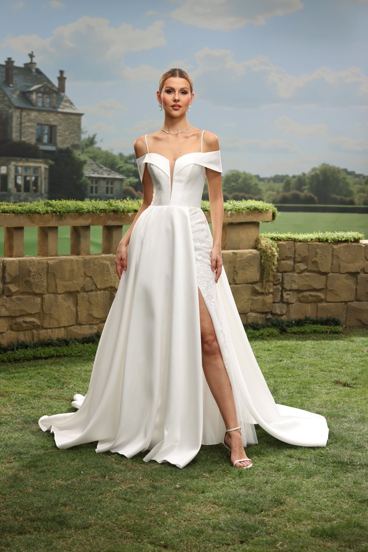 Hana white wedding dress front view 1