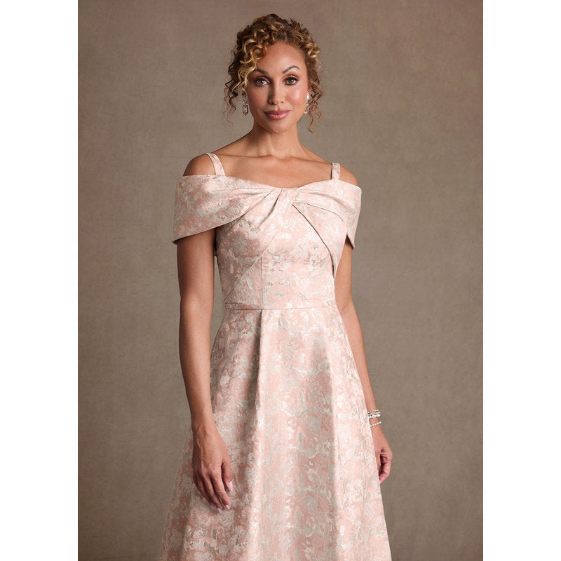 Harriett A-Line Off-the-Shoulder Jacquard Mother of the Bride Dress in Dusty Rose - photo 5