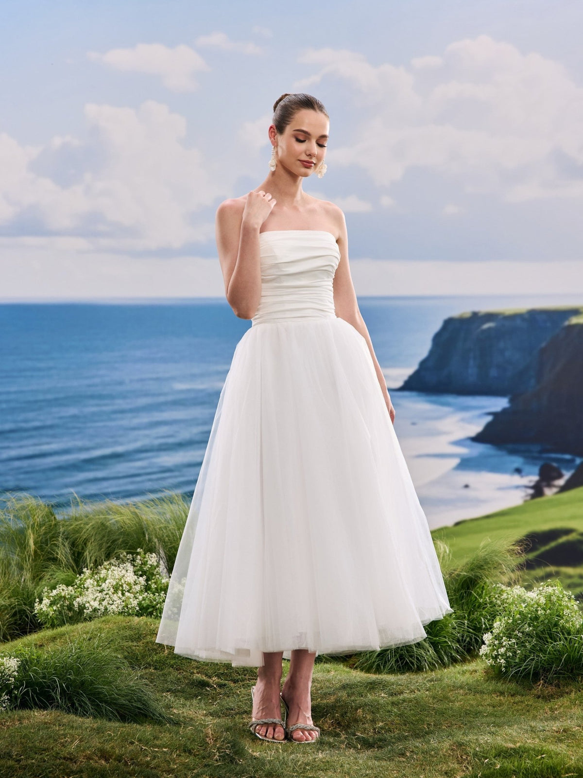 Havira white wedding dress, detail and alternate angle