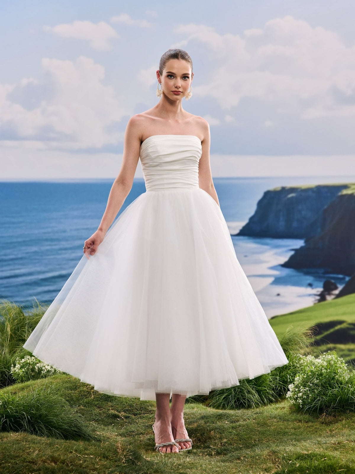 Havira white wedding dress, detail and alternate angle