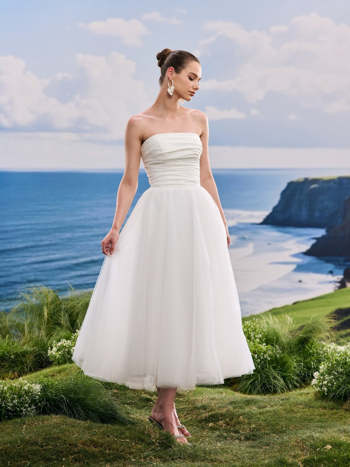Havira white wedding dress, detail and alternate angle