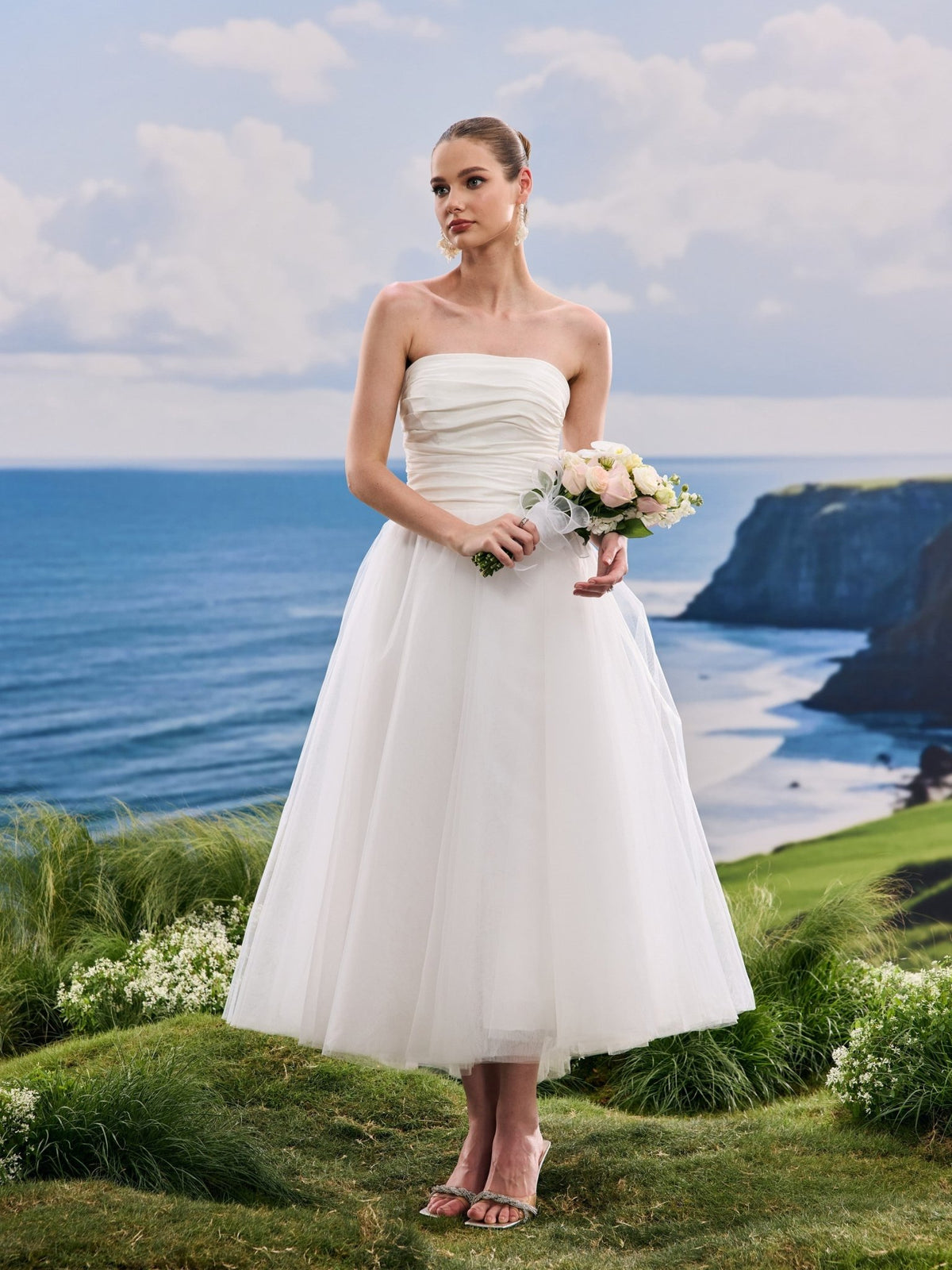 Havira white wedding dress, detail and alternate angle