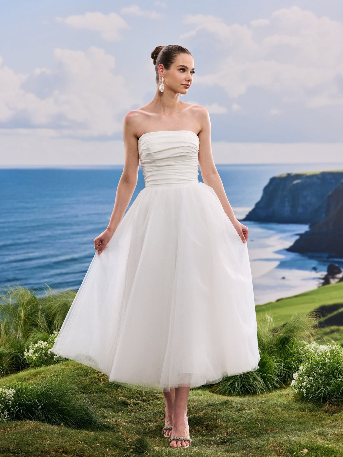 Havira white wedding dress, detail and alternate angle