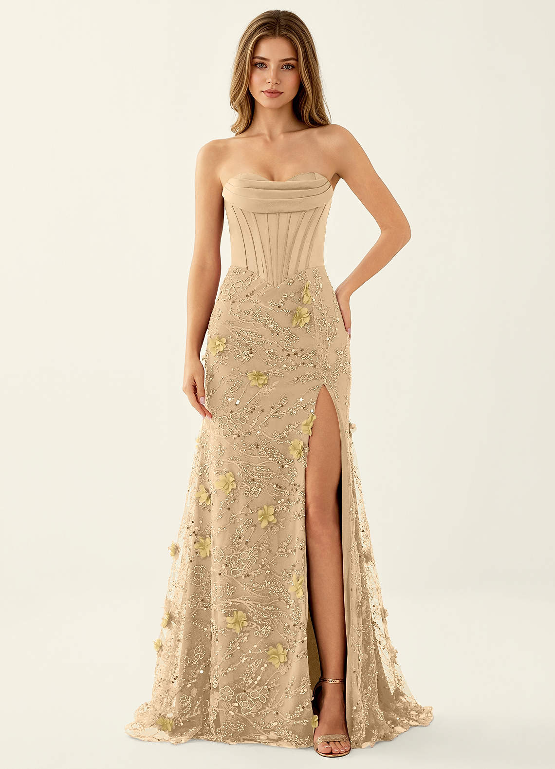 Iliana Mermaid Strapless Satin Prom Dress in Burgundy