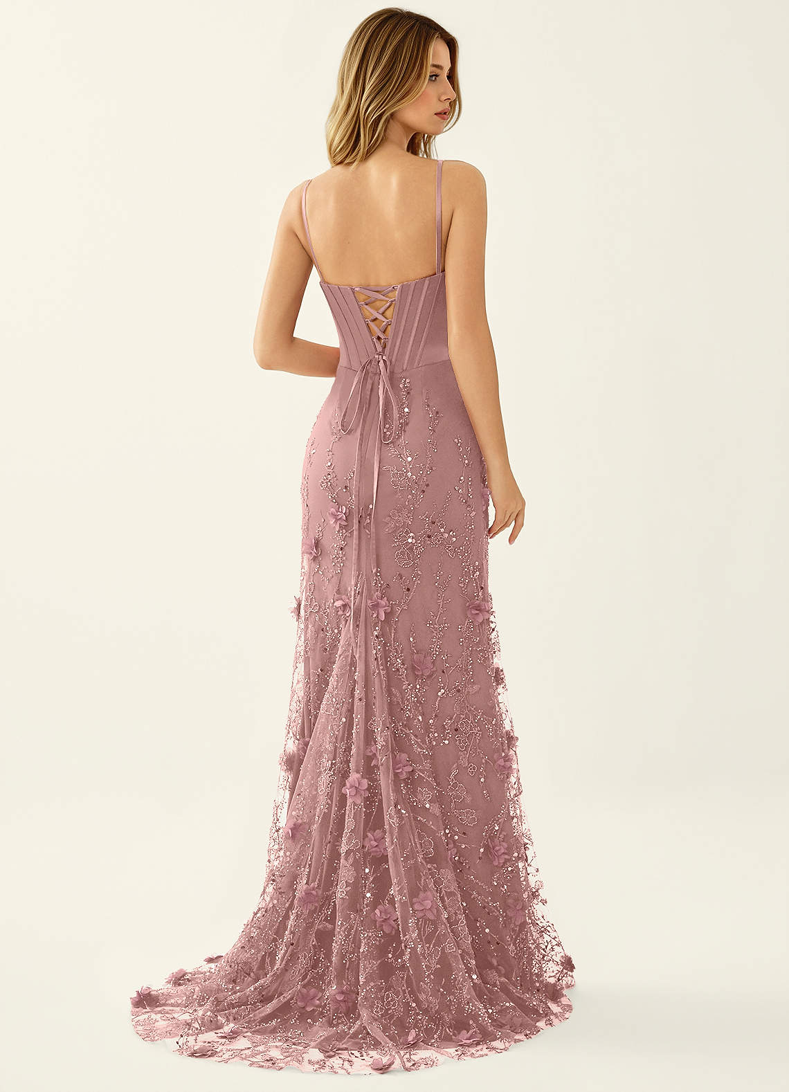 Iliana Mermaid Strapless Satin Prom Dress in Light Pink
