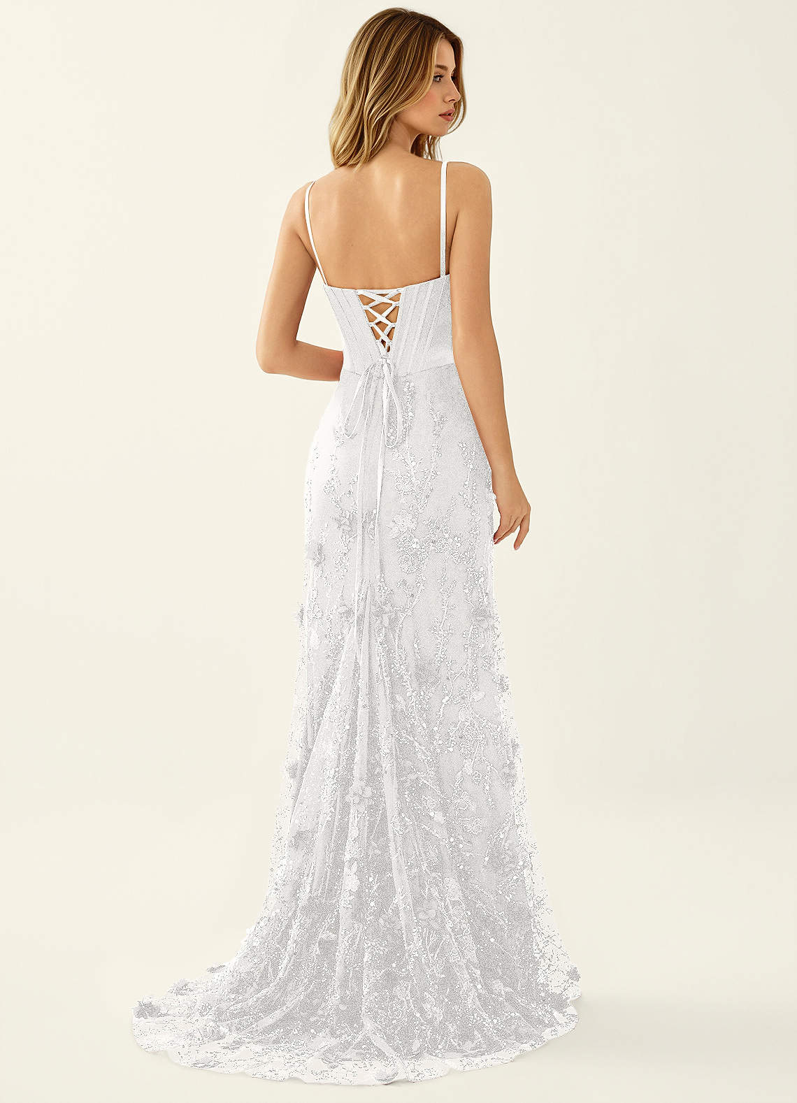 Iliana Mermaid Strapless Satin Prom Dress in White