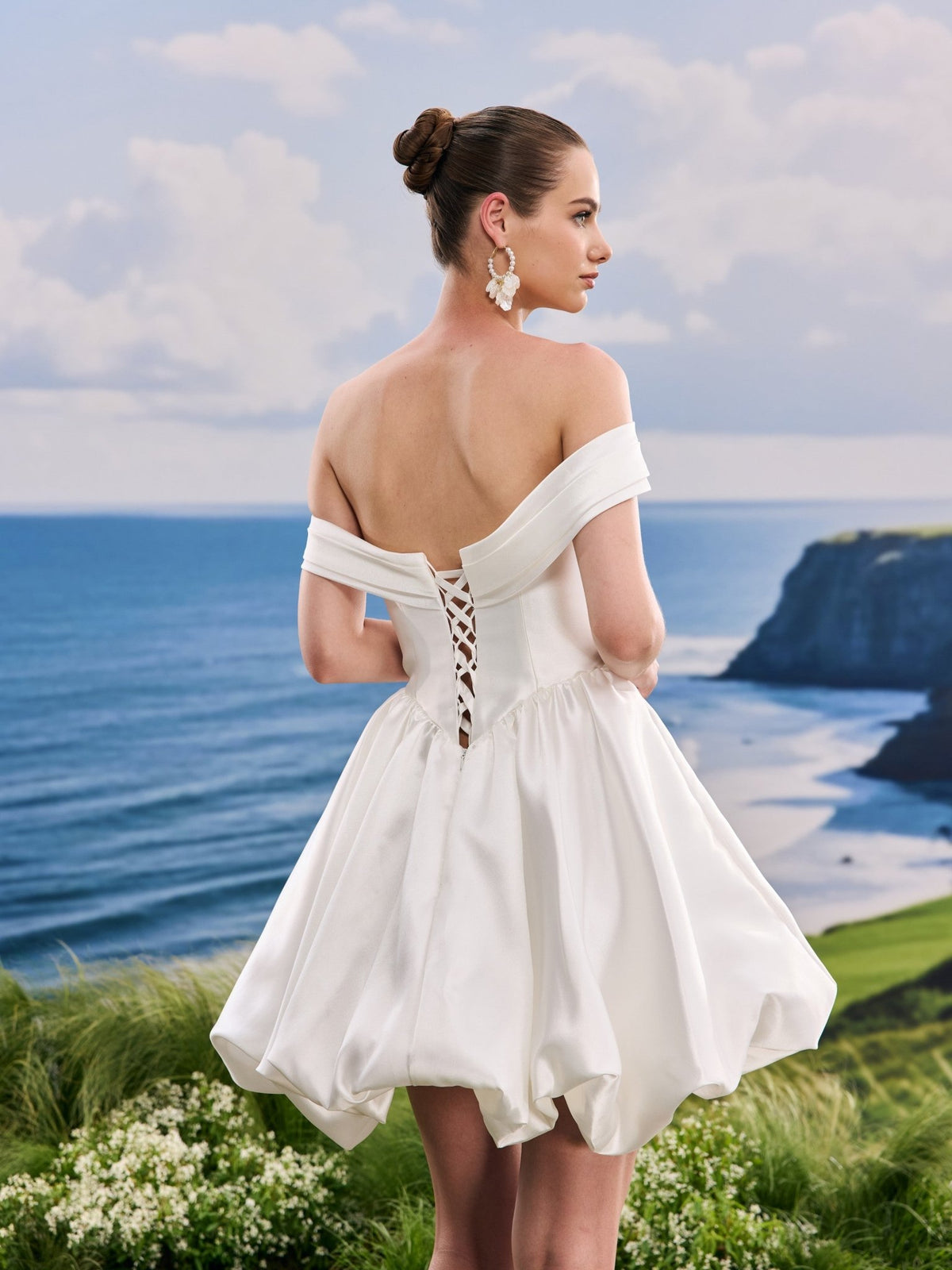 Ilyra white wedding dress, back view