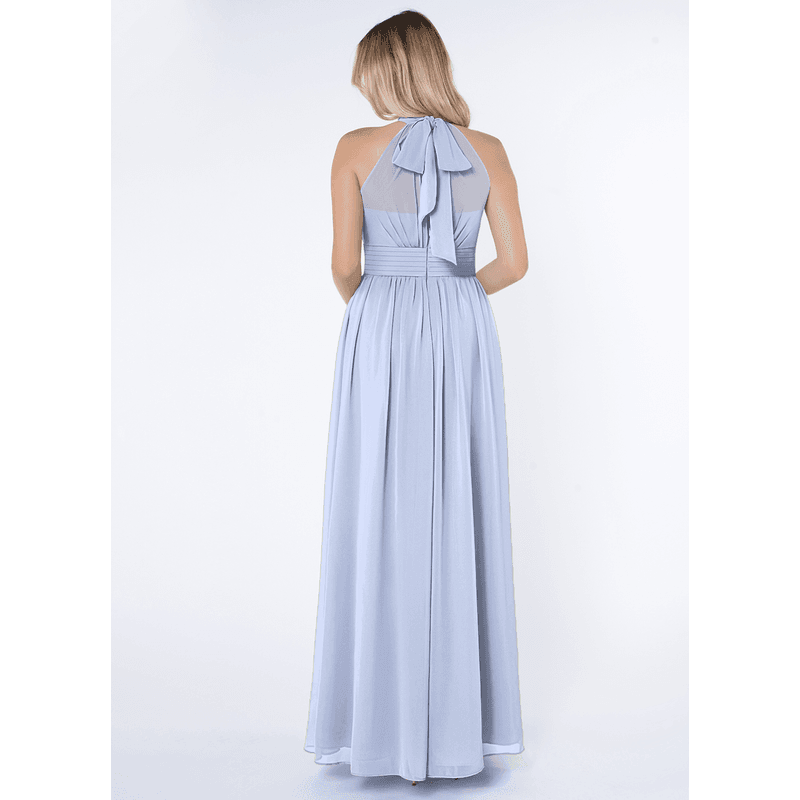 Iman A-Line Halter Chiffon Bridesmaid Dress in Ice - front view