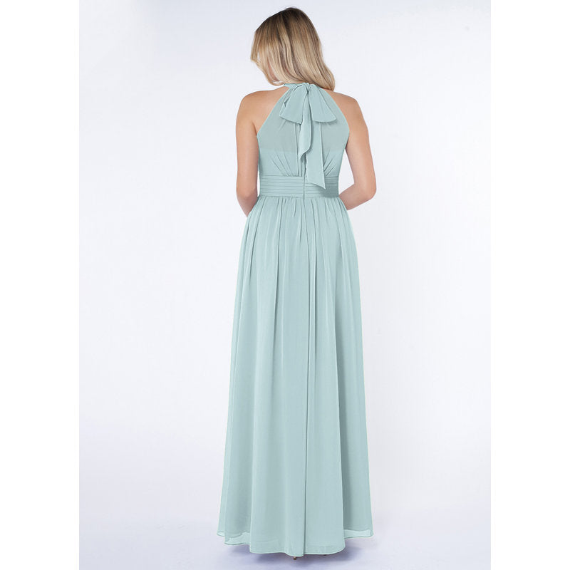Iman A-Line Halter Chiffon Bridesmaid Dress in Mist - gallery 1