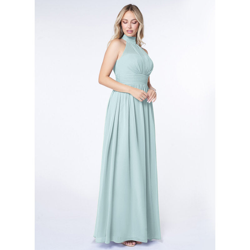 Iman A-Line Halter Chiffon Bridesmaid Dress in Mist - gallery 2
