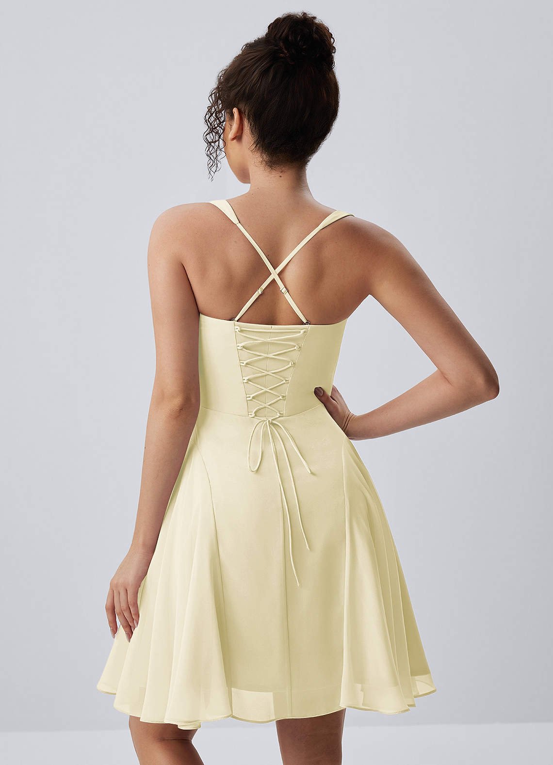 Isadora A-Line Sweetheart Chiffon Prom Dress in Butter Yellow