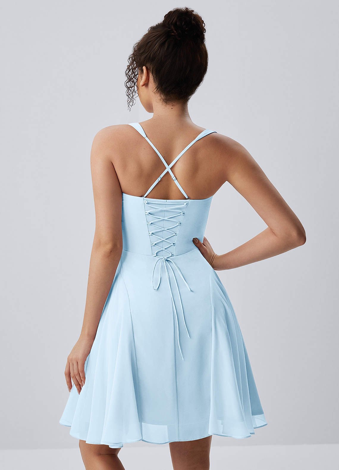 Isadora A-Line Sweetheart Chiffon Prom Dress in Sky Blue