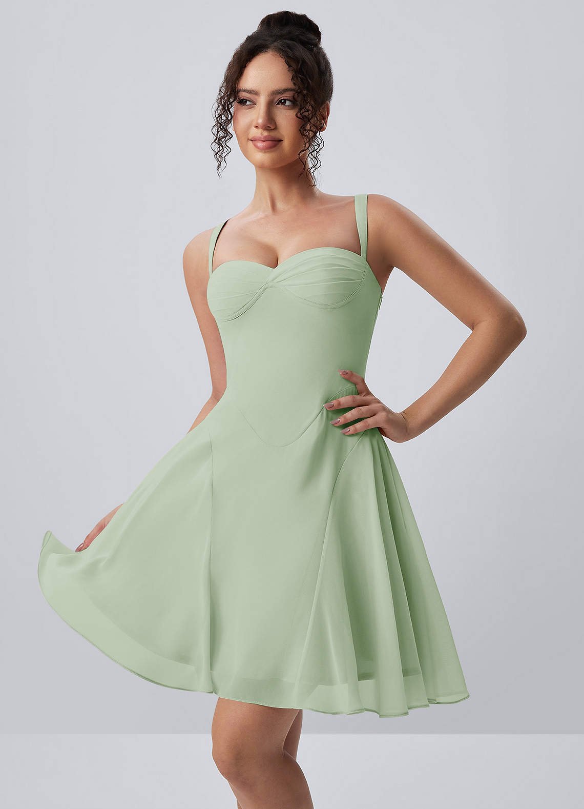 Isadora A-Line Sweetheart Chiffon Prom Dress in Dusty Rose