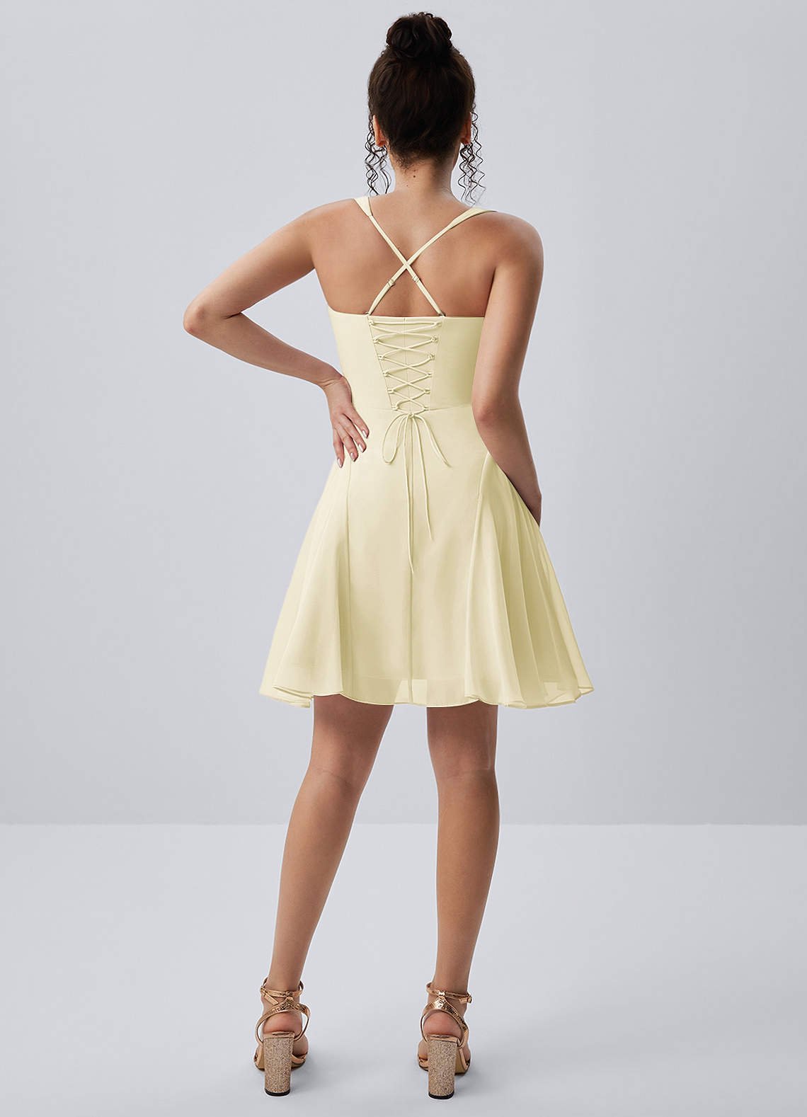 Isadora A-Line Sweetheart Chiffon Prom Dress in Butter Yellow