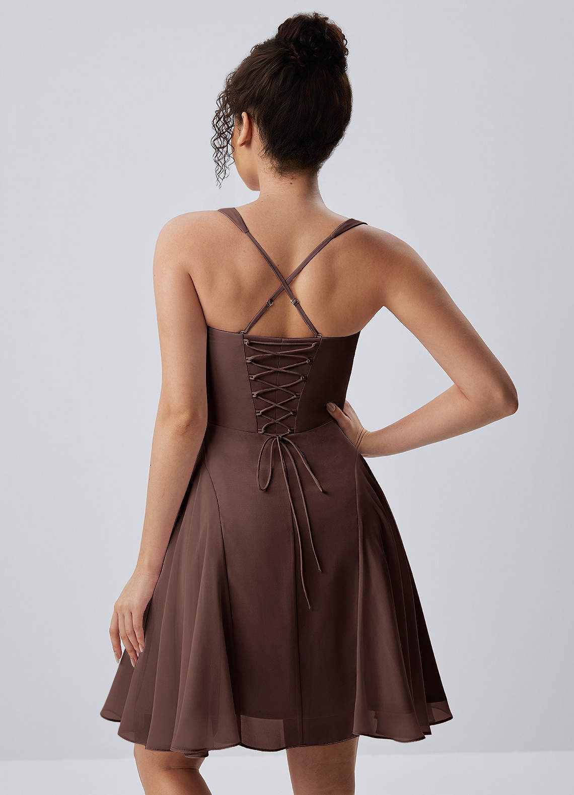 Isadora A-Line Sweetheart Chiffon Prom Dress in Ganache