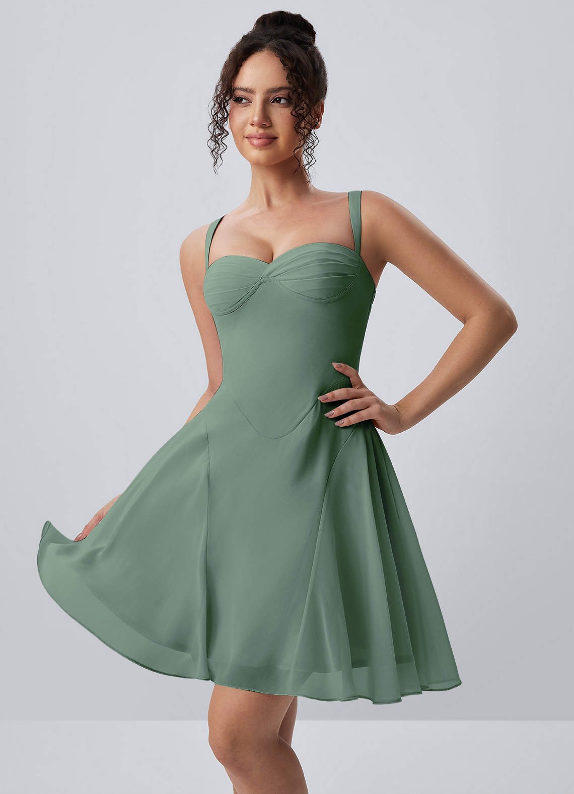 Isadora A-Line Sweetheart Chiffon Prom Dress in Dusty Rose