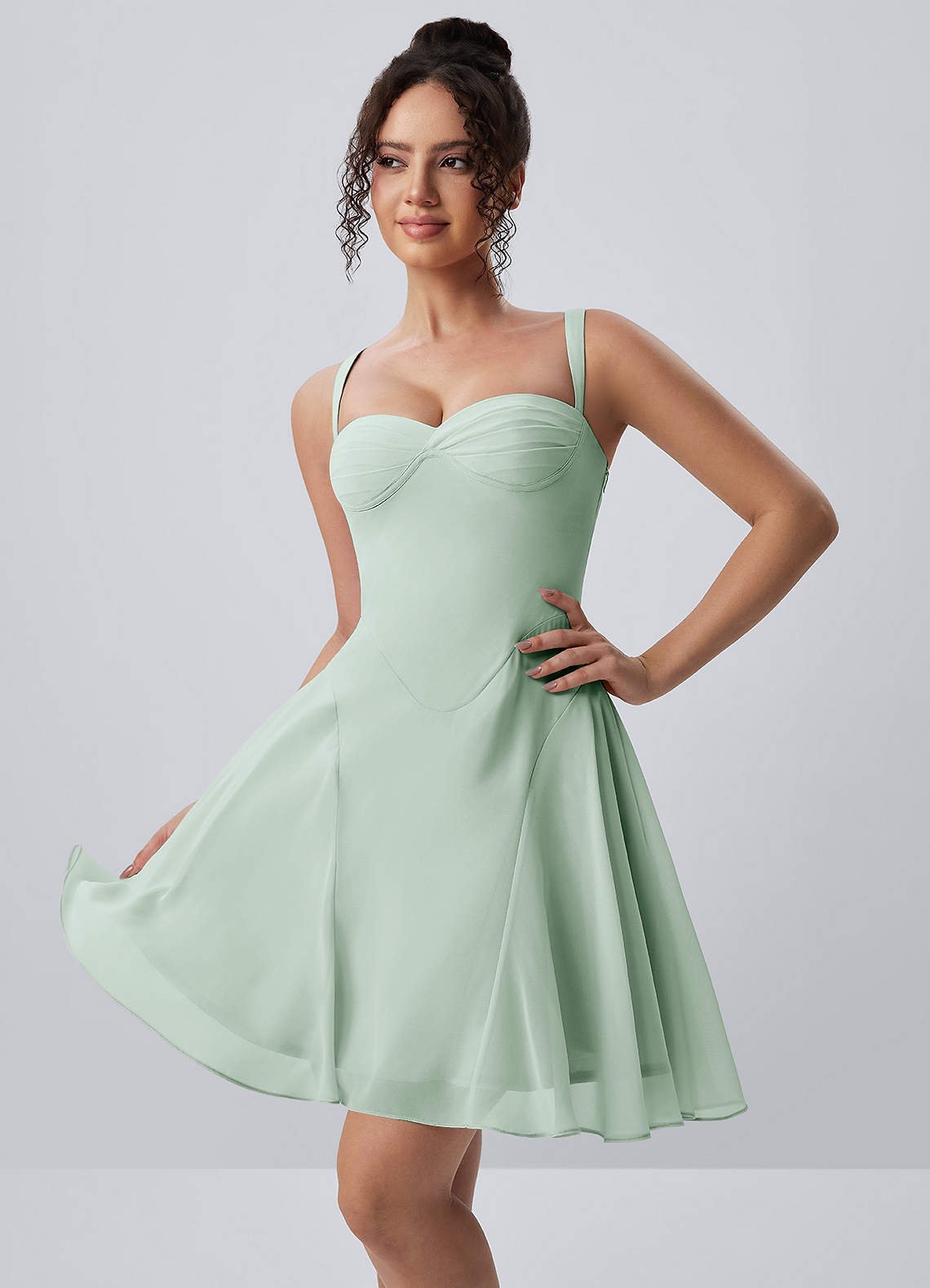 Isadora A-Line Sweetheart Chiffon Prom Dress in Dusty Rose