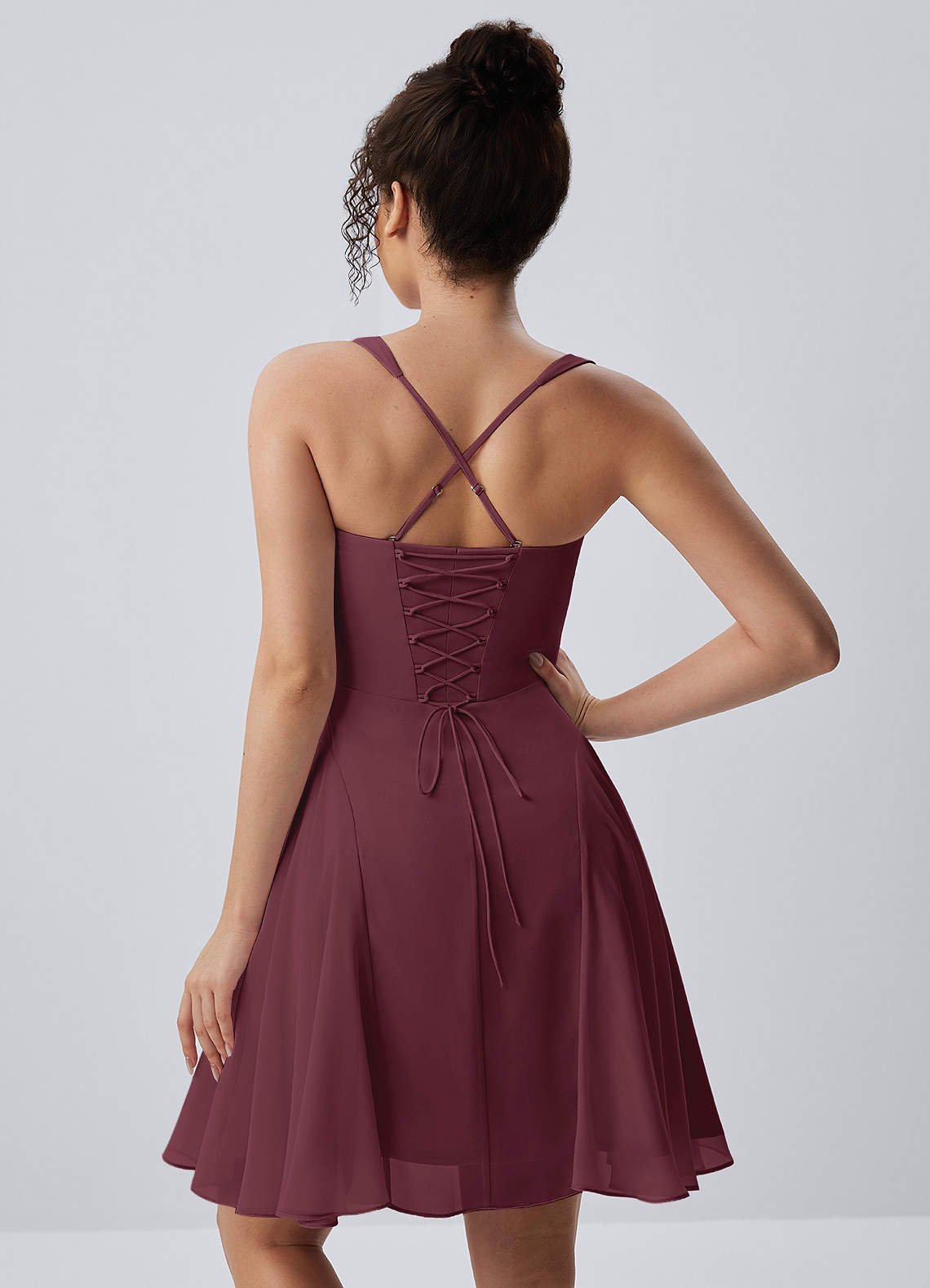 Isadora A-Line Sweetheart Chiffon Prom Dress in Wine