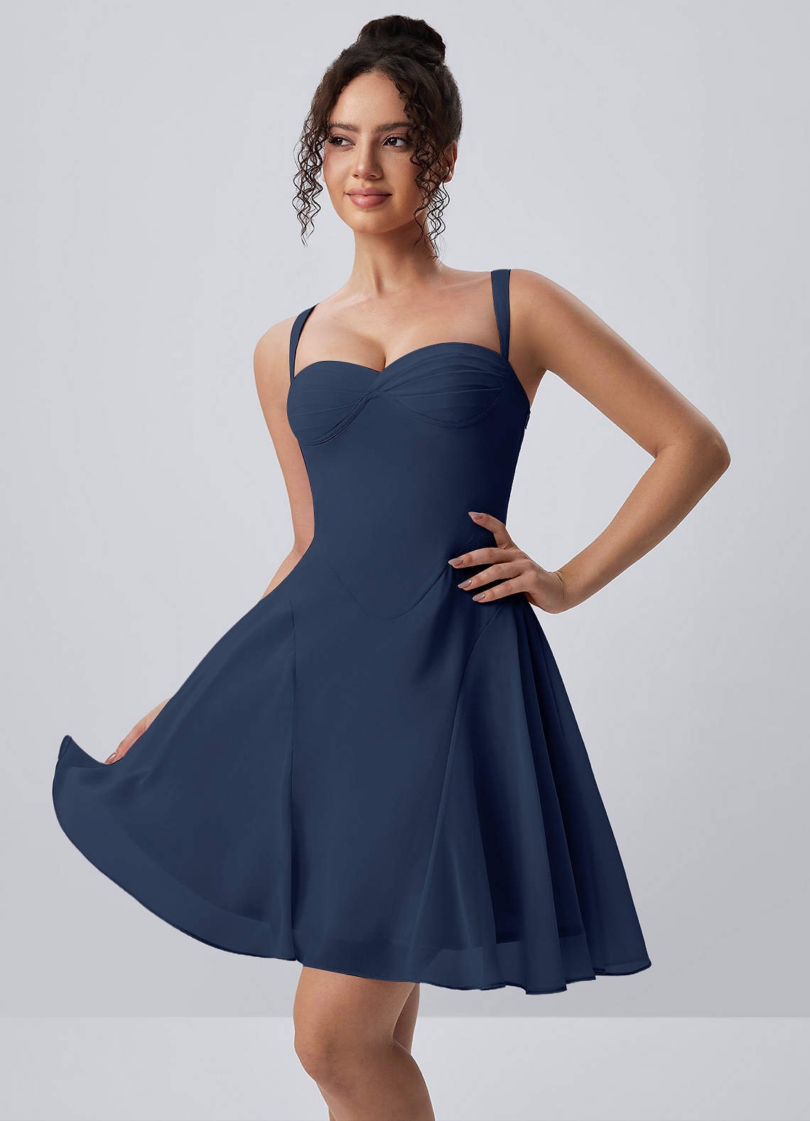 Isadora A-Line Sweetheart Chiffon Prom Dress in Dusty Rose
