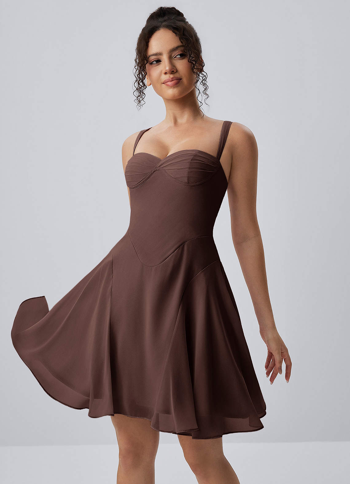 Isadora A-Line Sweetheart Chiffon Prom Dress in Ganache