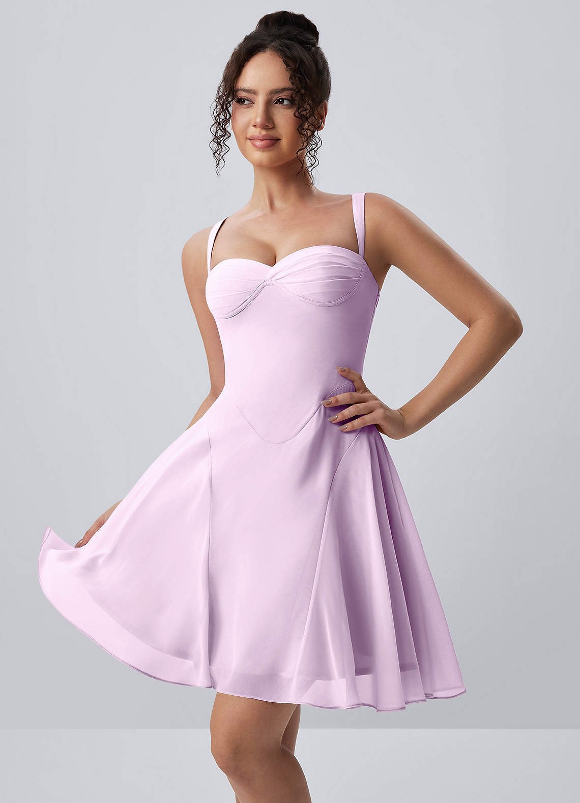 Isadora A-Line Sweetheart Chiffon Prom Dress in Dusty Rose