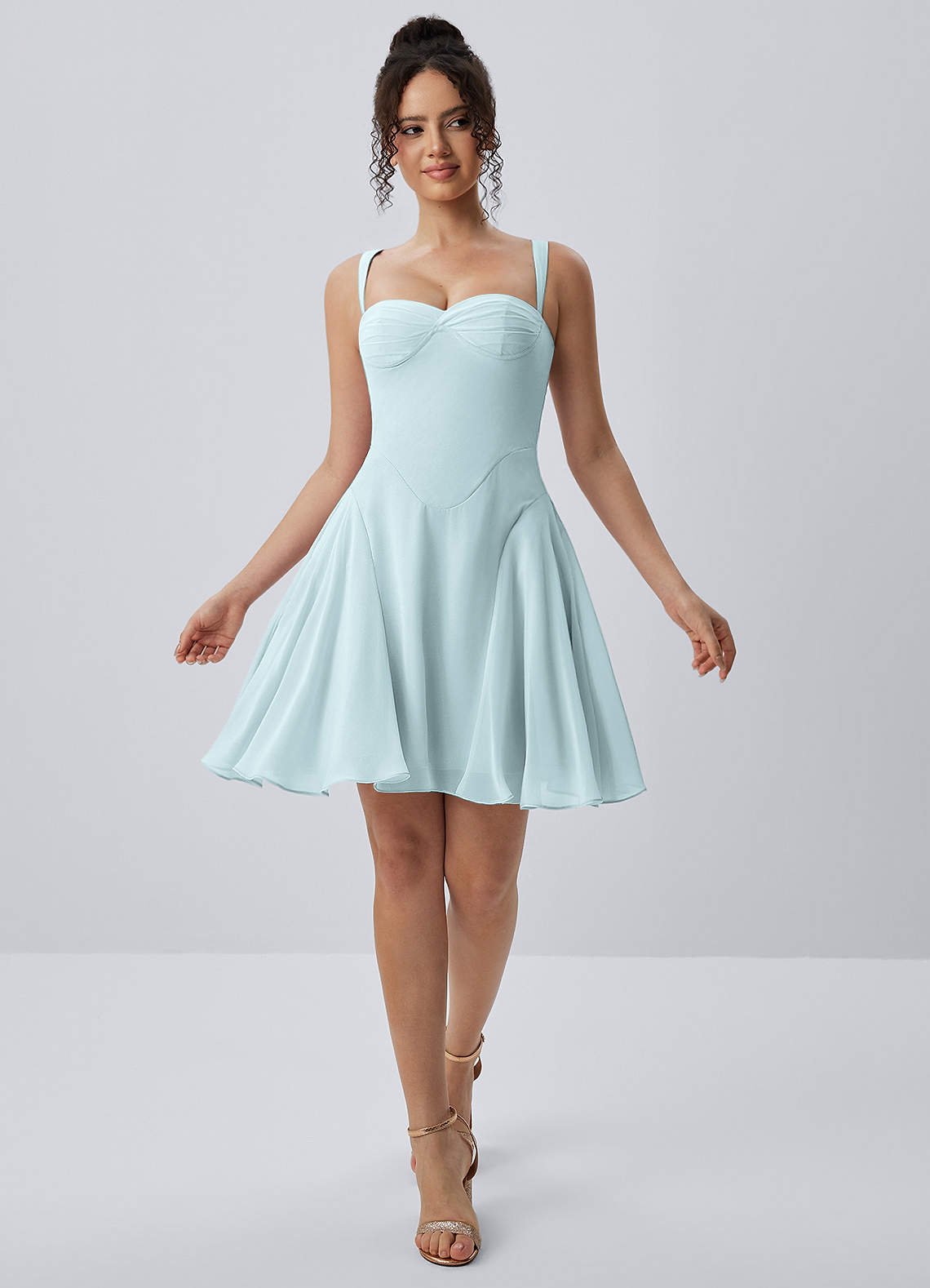 Isadora A-Line Sweetheart Chiffon Prom Dress in Mist