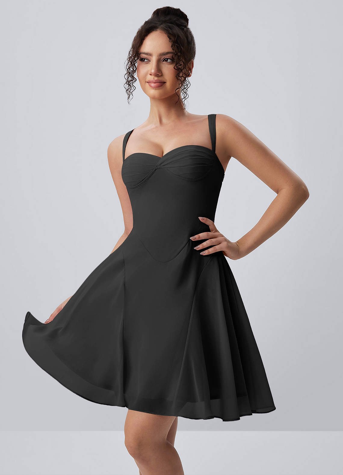 Isadora A-Line Sweetheart Chiffon Prom Dress in Dusty Rose
