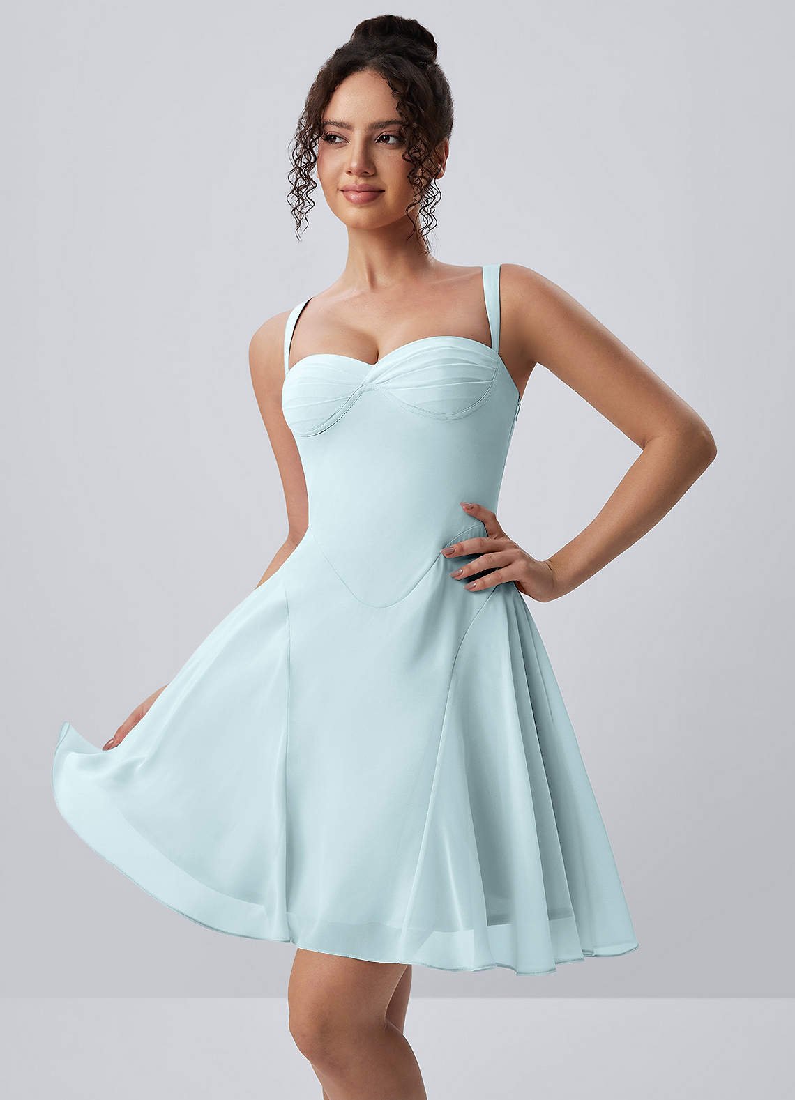 Isadora A-Line Sweetheart Chiffon Prom Dress in Dusty Rose