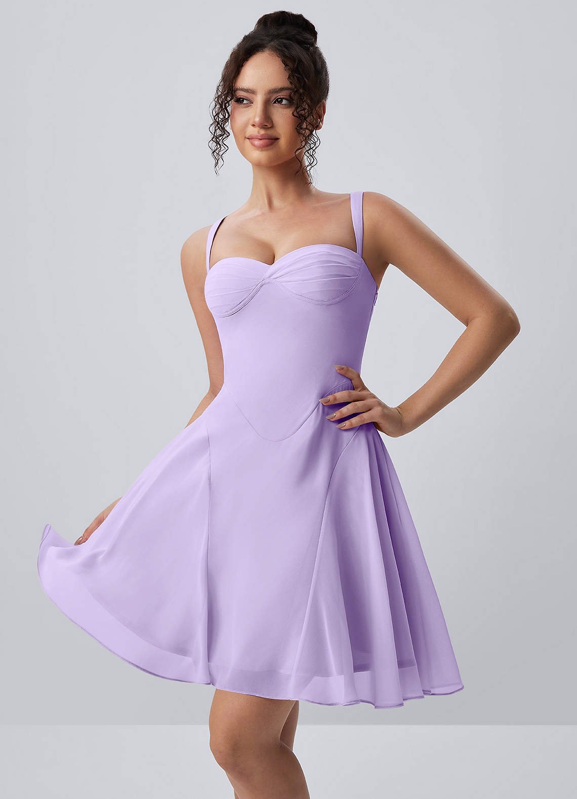 Isadora A-Line Sweetheart Chiffon Prom Dress in Dusty Rose