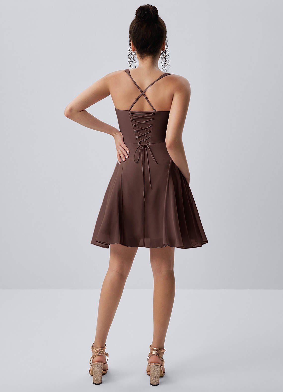 Isadora A-Line Sweetheart Chiffon Prom Dress in Ganache