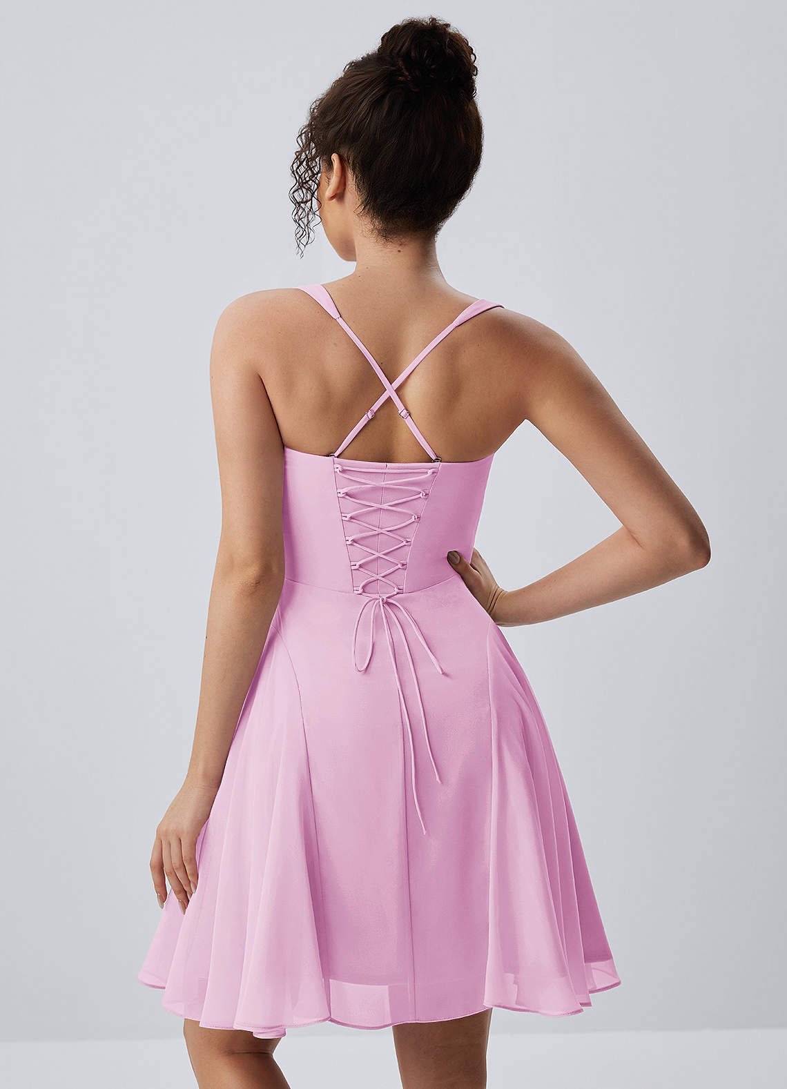 Isadora A-Line Sweetheart Chiffon Prom Dress in candy pink