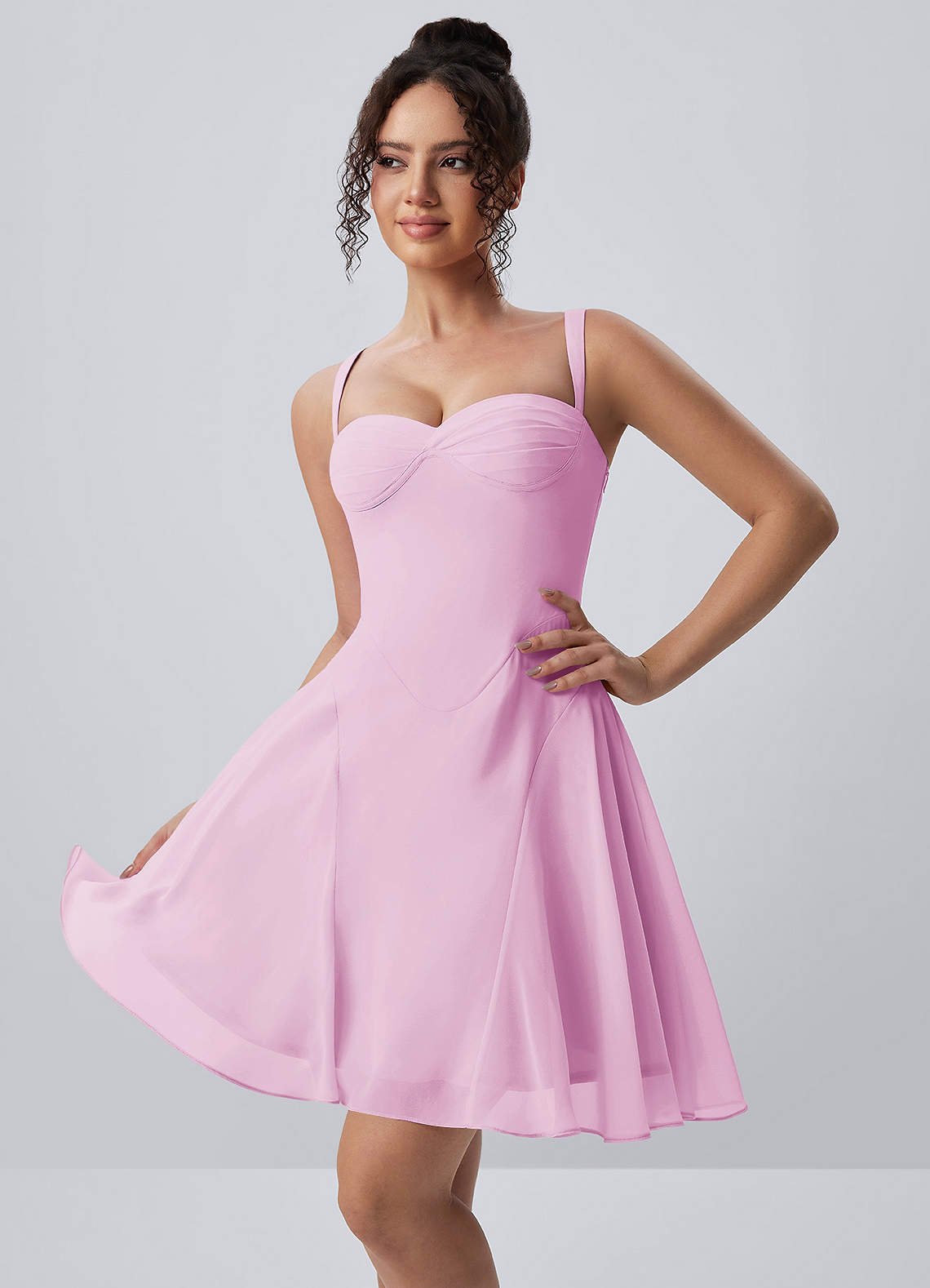 Isadora A-Line Sweetheart Chiffon Prom Dress in Dusty Rose
