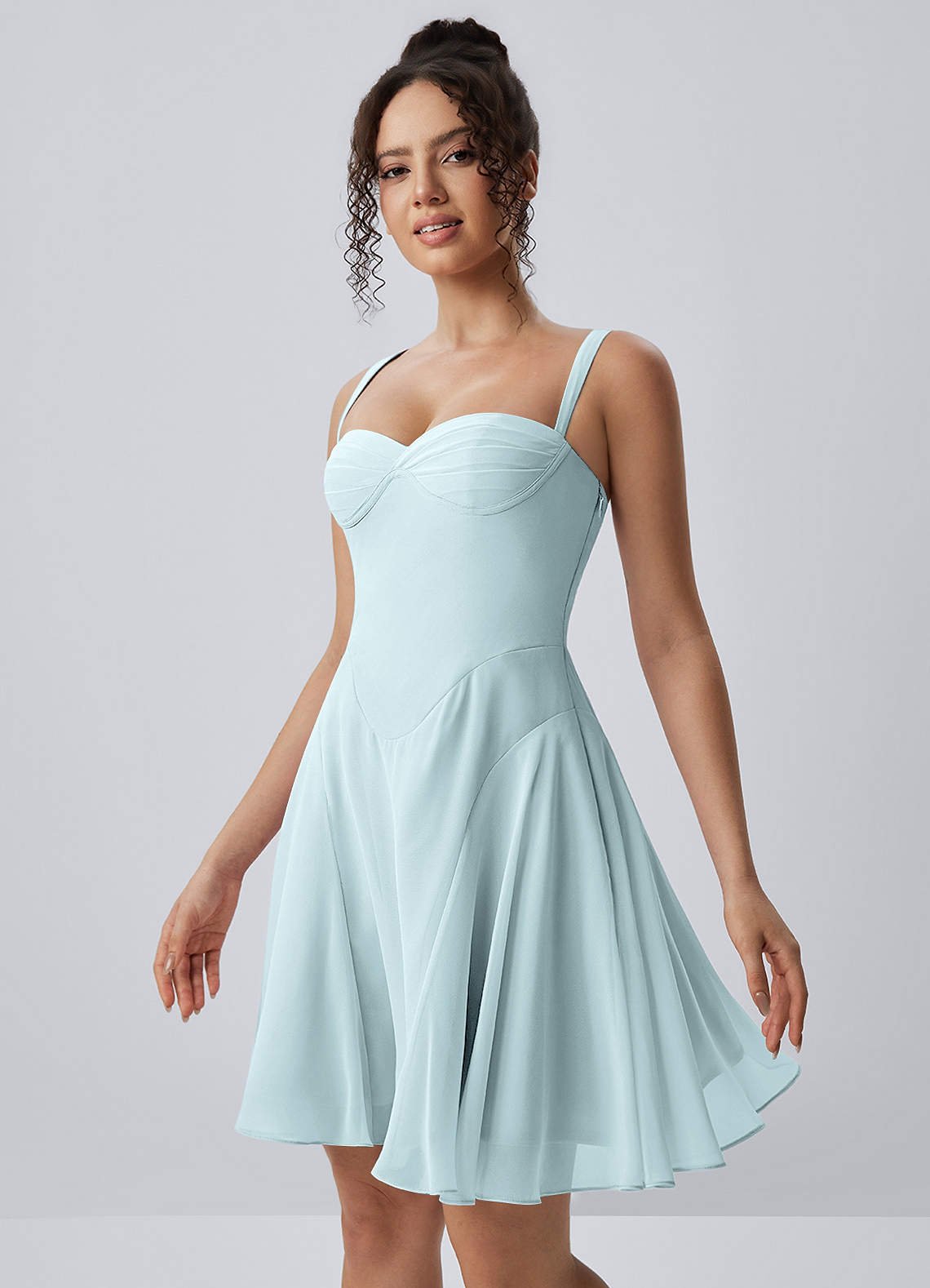Isadora A-Line Sweetheart Chiffon Prom Dress in Mist
