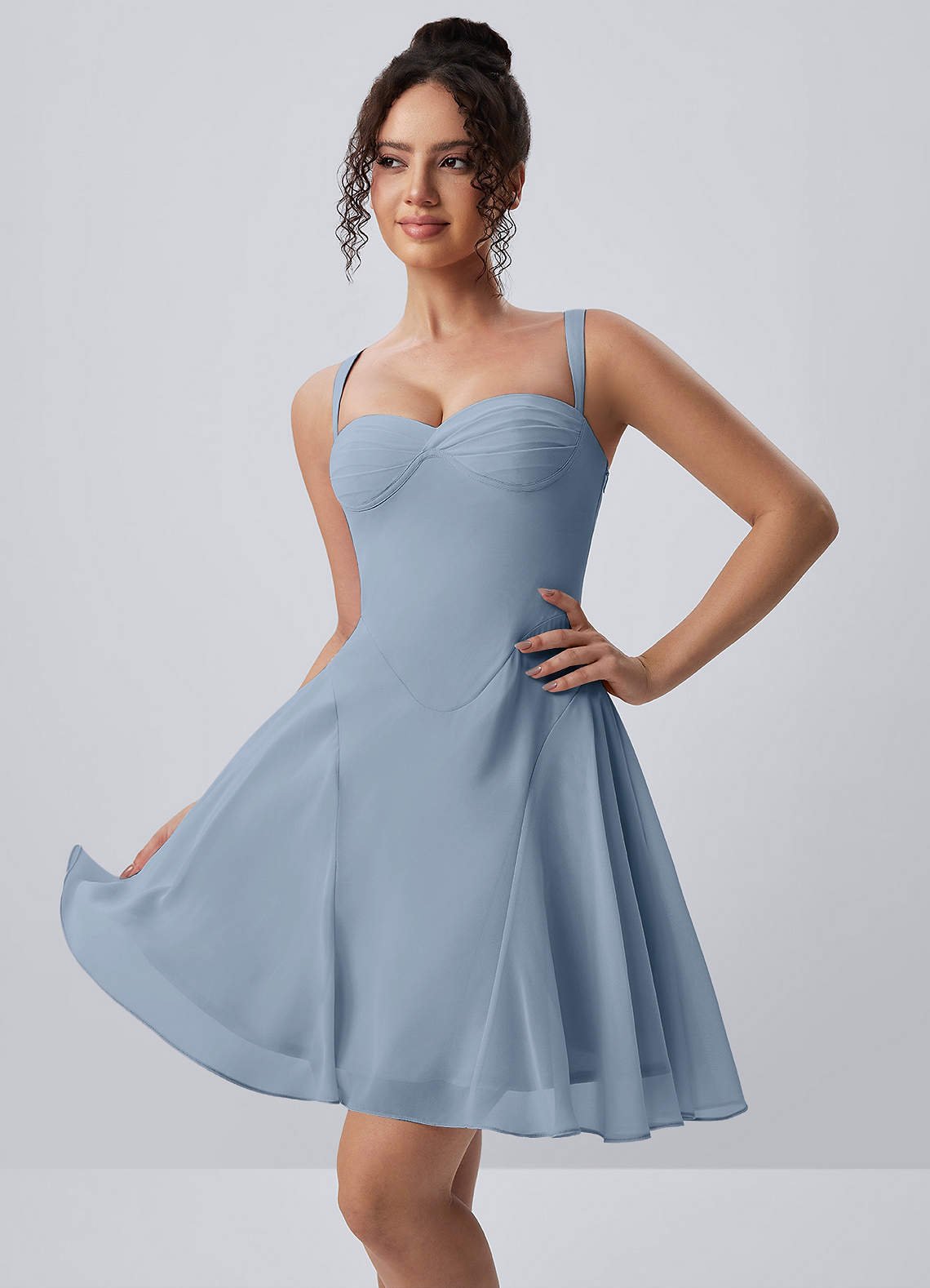 Isadora A-Line Sweetheart Chiffon Prom Dress in Dusty Rose