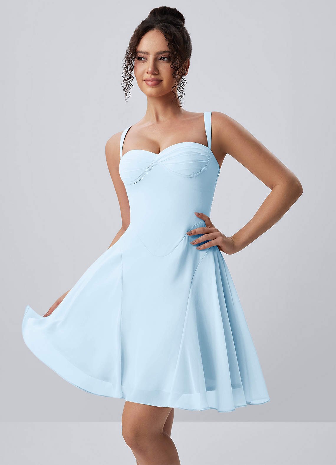 Isadora A-Line Sweetheart Chiffon Prom Dress in Dusty Rose