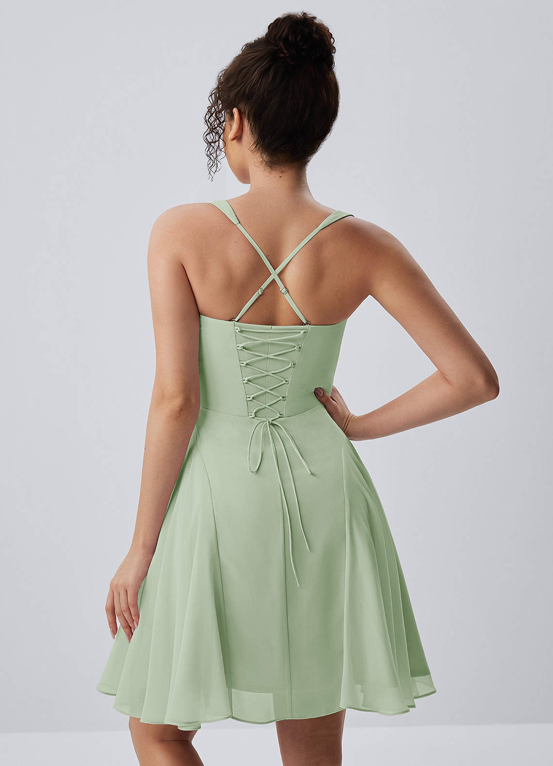 Isadora A-Line Sweetheart Chiffon Prom Dress in Light Green