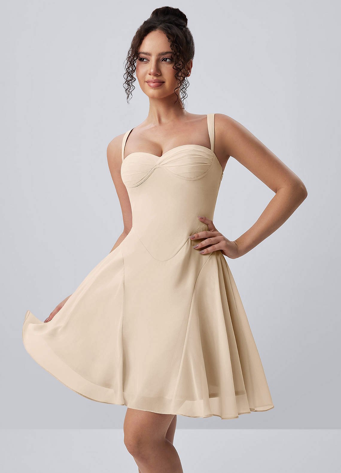 Isadora A-Line Sweetheart Chiffon Prom Dress in Dusty Rose